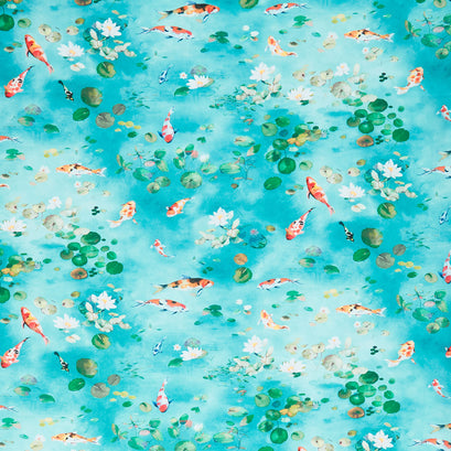 Lotus and Koi - Koi Aqua Yardage