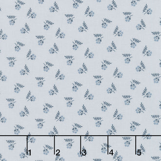 Serenity Blues - Tiny Floral Gray Yardage