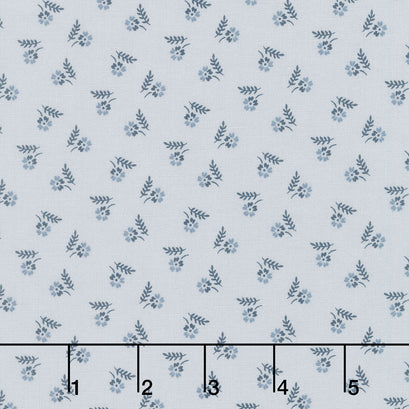 Serenity Blues - Tiny Floral Gray Yardage