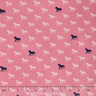 Derby Style - Horses Pink Yardage