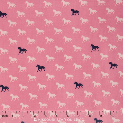 Derby Style - Horses Pink Yardage