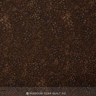 Wilmington Essentials - Coffee Cafe Leafy Scroll Dark Chocolate Yardage
