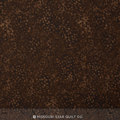 Wilmington Essentials - Coffee Cafe Leafy Scroll Dark Chocolate Yardage