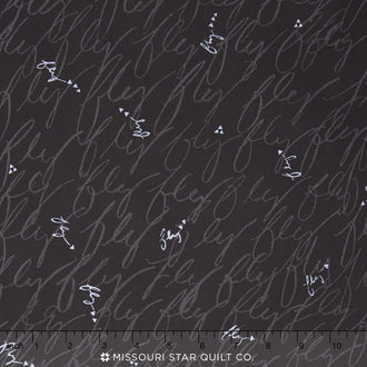 Black and White Collection 2 - Script Black Yardage