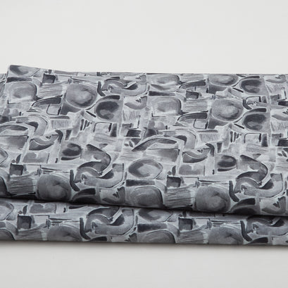 Spectral - Abstract Shapes Charcoal 118" Wide 3 Yard Cut