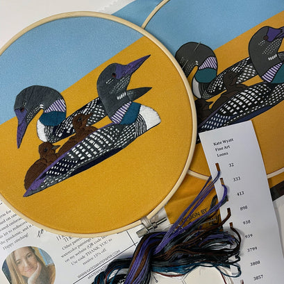 Loons Embroidery Kit
