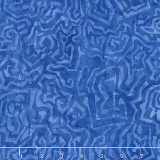 Tonga Batiks - Vivid Maze Blue Yardage