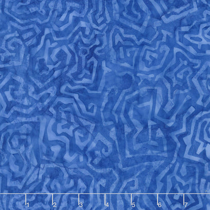Tonga Batiks - Vivid Maze Blue Yardage