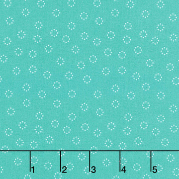 Strawberry Lemonade - Daisy Dots Teal Yardage Primary Image