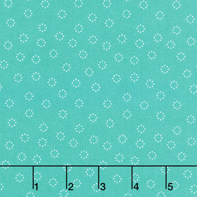 Strawberry Lemonade - Daisy Dots Teal Yardage Primary Image