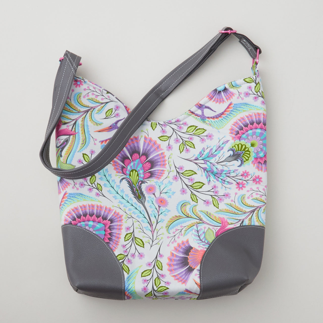 Tula Pink Charade Purse Kit - Charcoal Pebble Faux Leather Primary Image