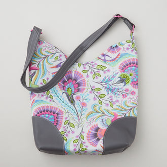 Tula Pink Charade Purse Kit - Charcoal Pebble Faux Leather