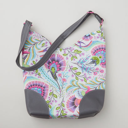 Tula Pink Charade Purse Kit - Charcoal Pebble Faux Leather
