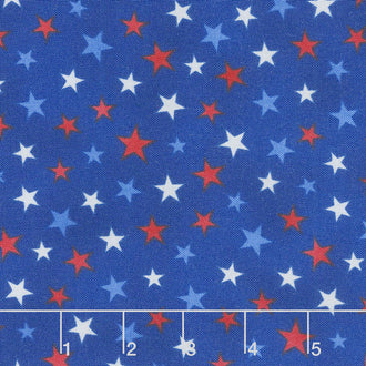 All Star Hockey - Multi-Color Stars Royal Multi Yardage