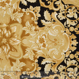 Holiday Flourish - Antique Holly Metallic Yardage