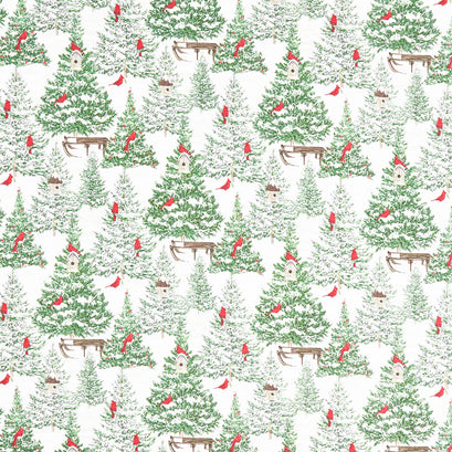 Beary Merry Christmas - Forest White Multi Yardage