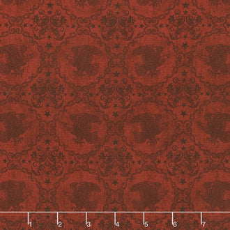 Stars and Stripes Forever - Eagle Medallion Toile Wine Yardage