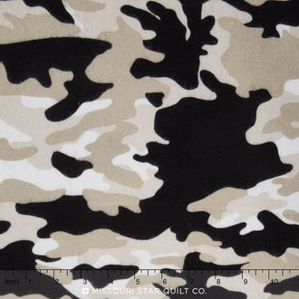 Military Max - Camo Black Flannel Yardage