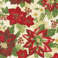 Holiday Flourish 11 - Holiday Poinsettias Holiday Metallic Yardage
