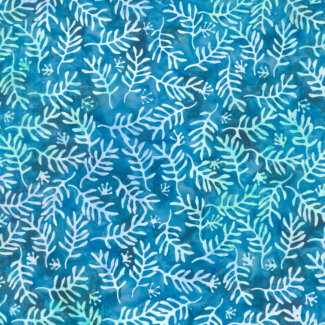 Shadow Blooms Batiks - Vines and Sprigs Blue Azure Yardage