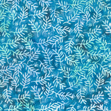 Shadow Blooms Batiks - Vines and Sprigs Blue Azure Yardage