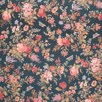 Botanical Beauties - Bed of Roses Dark Blue 108" Wide Backing Yardage
