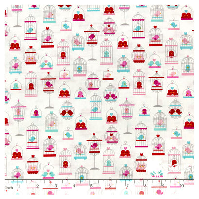 Lovey Dovey - Main White Yardage