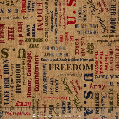 Because of the Brave - Burlap Multi Yardage