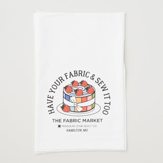 Missouri Star Have Your Fabric & Sew It Too White Flour Sack Tea Towel