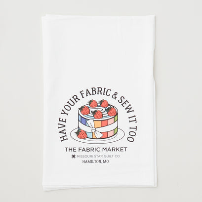 Missouri Star Have Your Fabric & Sew It Too White Flour Sack Tea Towel