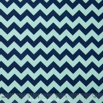 Small Cotton Chevrons - Tone on Tone Navy Yardage