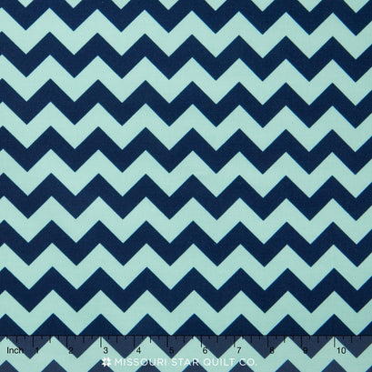 Small Cotton Chevrons - Tone on Tone Navy Yardage