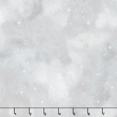 Winter White 3 - Ice Stars Ice Metallic Yardage