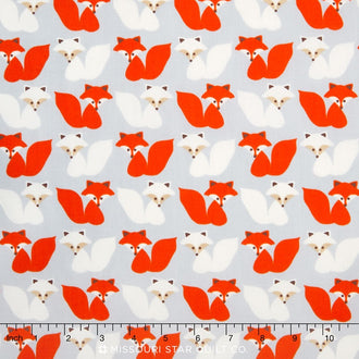 Woodland Pals 2 - Foxes Grey Yardage