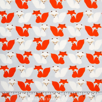Woodland Pals 2 - Foxes Grey Yardage