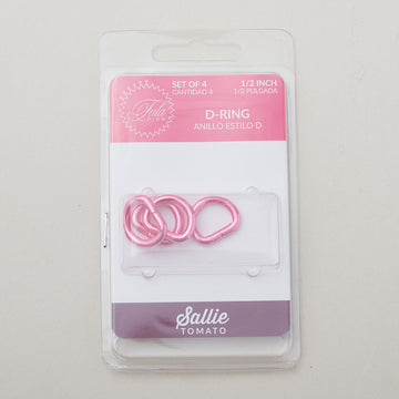 Sallie Tomato Tula Pink 1/2" D Ring - Set of Four Pink Alternative View #1