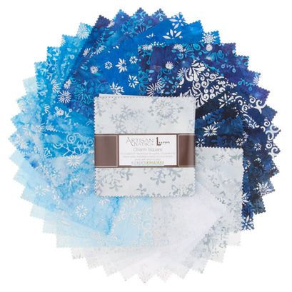 Artisan Batiks - Snowflakes 2 Metallic Charm Pack