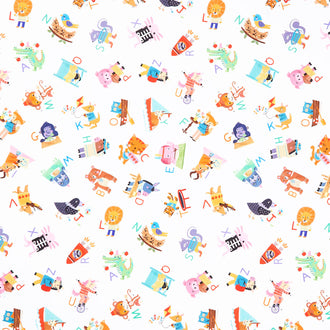 Fun-2-3 - Alphabet White Yardage