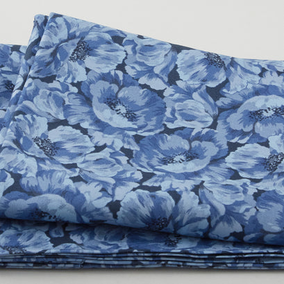 Poppies - Tonal Poppies Blue 2 Yard Cut