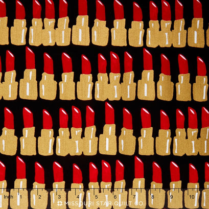 Bouffants and Broken Hearts - Lipsticks Red Metallic Yardage