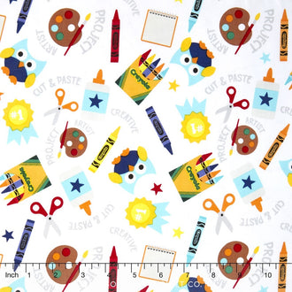 Colorfully Creative Crayola™ - Main White Yardage