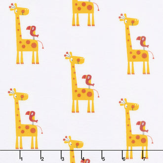 Flannel Basics - Giraffe In Color Yellow Yardage