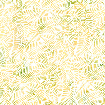 Turtle Cove Batiks - Tossed Leaves Neutral Snow Yardage