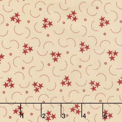 Star & Stripe Gatherings - Triple Star Tan Red Yardage