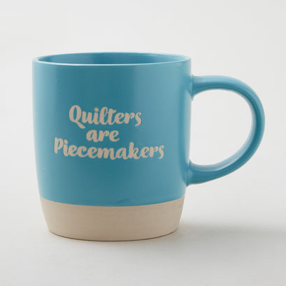 Missouri Star Quilter's are Piecemakers Aqua Mug