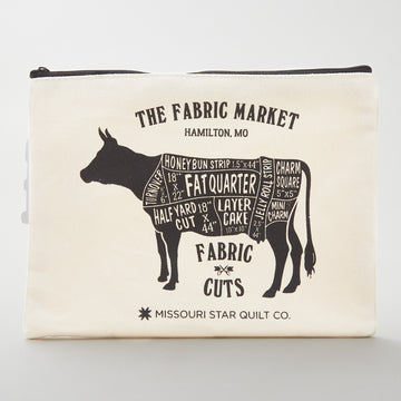 Missouri Star Fabric Cuts Cow 12oz Canvas Project Pouch