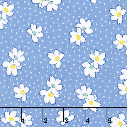Sunshine Garden - Dots Blue Yardage