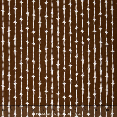 Cowboy - Barbed Wire Brown Yardage