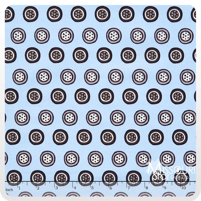 Speedster - Tires Blue Yardage