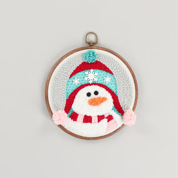 Shivering Snowman Punch Needle Hoop Kit